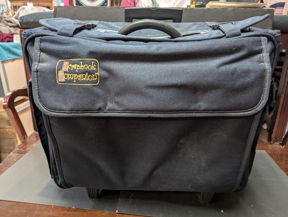 Scrapbooking Companion Rolling Tote wheels Organizer Suitcase Portable Storage